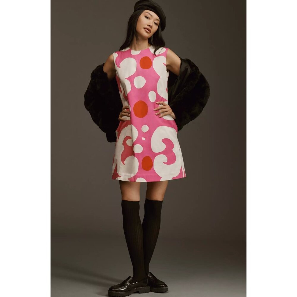Marimekko Pink and Red Patterned Dress